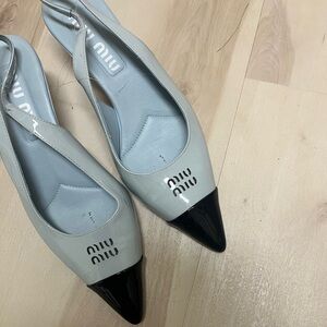 Miu Miu Two-Tone Slingback Flats